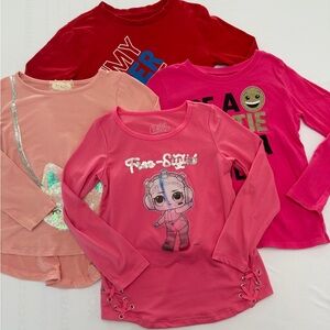 Pink and Red Long Sleeve Tees